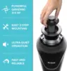 Continuous Feed Garbage Disposal with 3/4 Ultra-Quiet Motor for Kitchen Sinks with Power Cord and Flange Inc 2