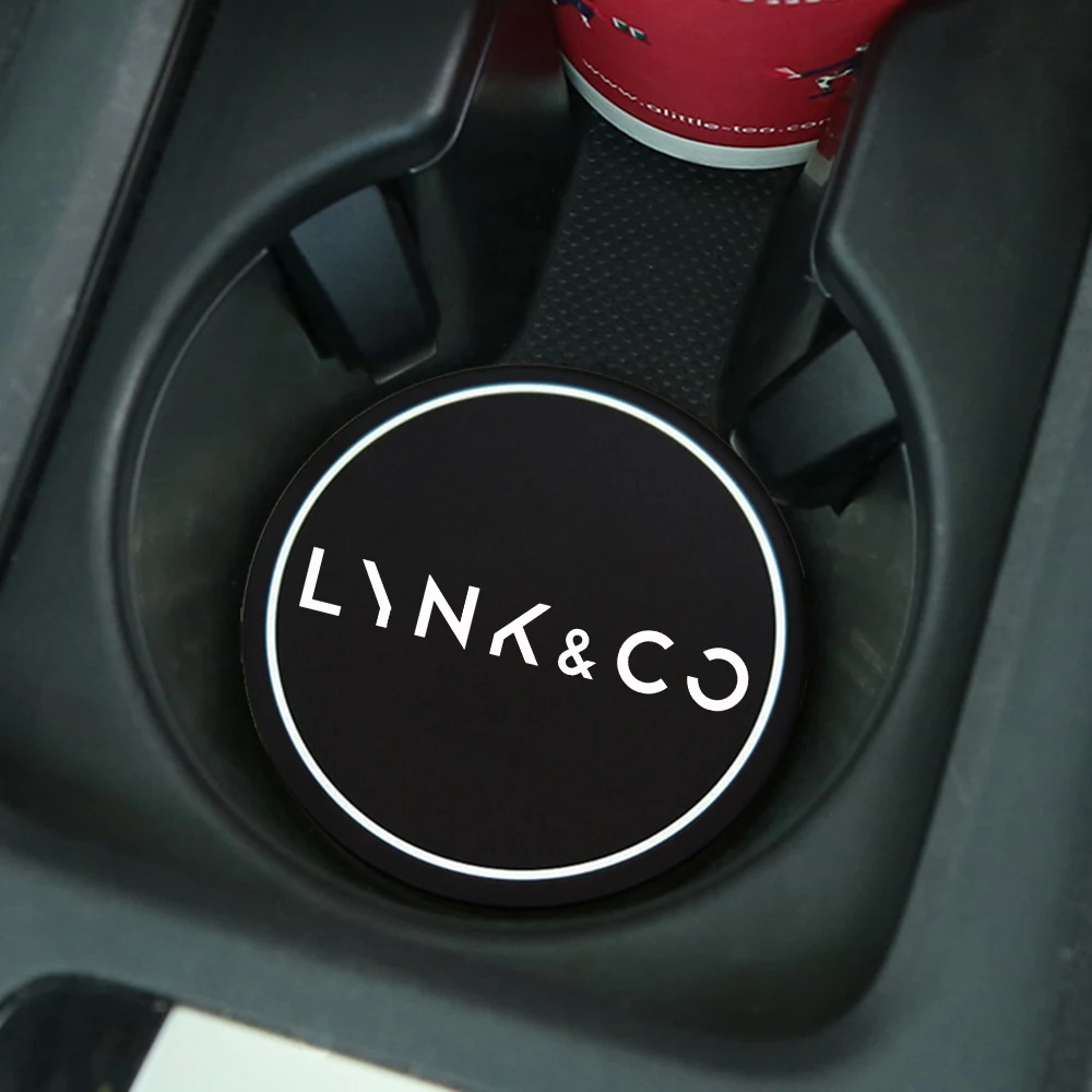 Car Coasters Water Cup Slots Non-Slip Mat Waterproof Water Cup Mat Drink Pad 2Pcs For Geely Lynk & co 01 05 03 09 02 04 06 07 08