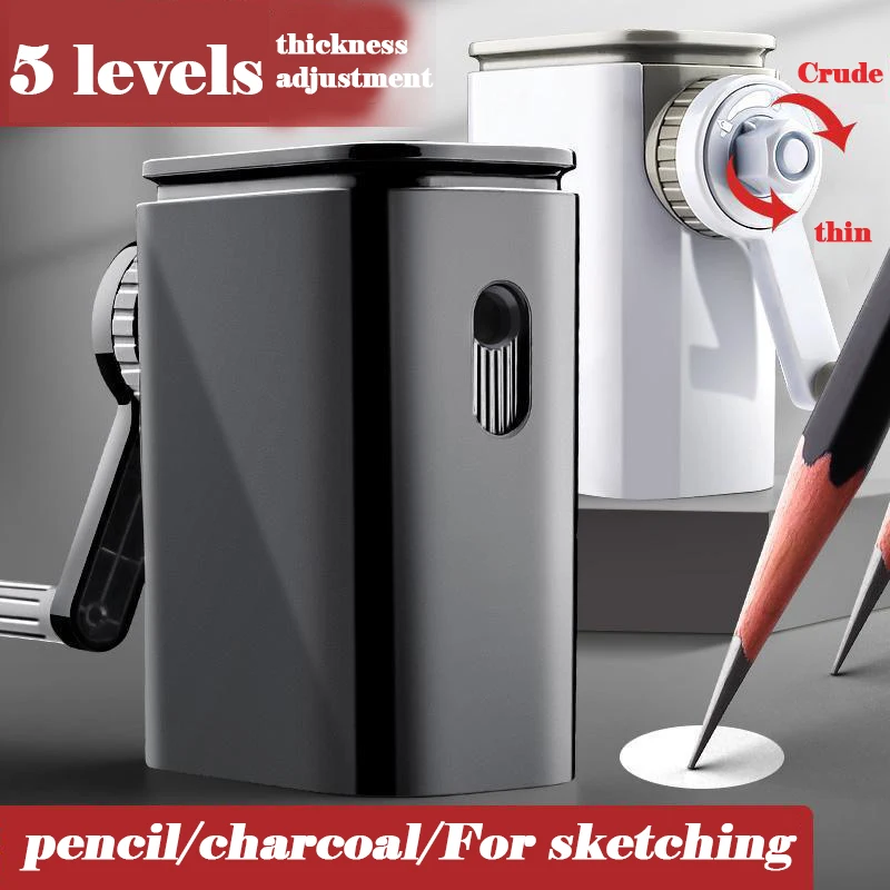 

CHEN LIN 1Pcs Sketching Charcoal Pencil Sharpener Art Hand-Crank Pencil Sharpener Adjustable Thickness for Student Stationery