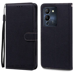 Leather Wallet Flip Cover - Elegant Protective Case for Infinix Note 12 G96 (Black)