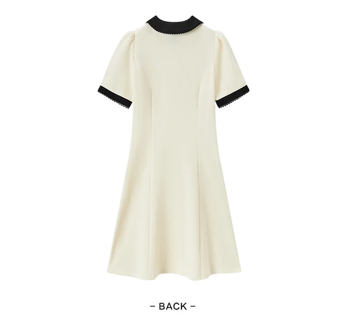 Vestidos de mujer, vestido polo bordado, elegante vestido de verano, recién llegado, vestidos florales con bloques de color para mujer
