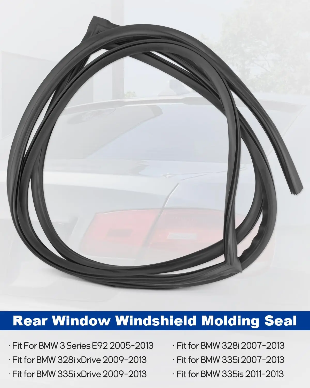 ยาง E92 รถด้านหลัง Upper Trunk กระจก Upper Moulding Trim Seal สําหรับ BMW E92 Coupe 335i 328i 330i M3 51317119713 1