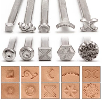 Leather Stamp Printing Tool Carving Saddle Making Tools for Leather Craft DIY Art Working 가죽공예 инструмент для кожи