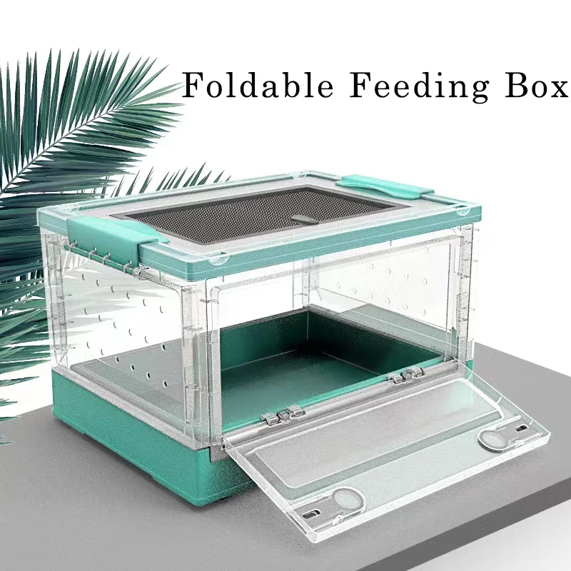 Reptile Terrarium Detachable Feeding Box Pet Breeding Tank Eco-Friendly Pet Breeding Cage Foldable Rearing Box For Lizard Geck