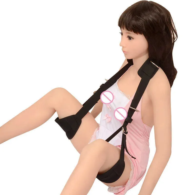 Lifting-legs Position Restraint With Cuffs Blindfold Leg Thinning Band Version Toys With Men And Women Couples Help SM Strap