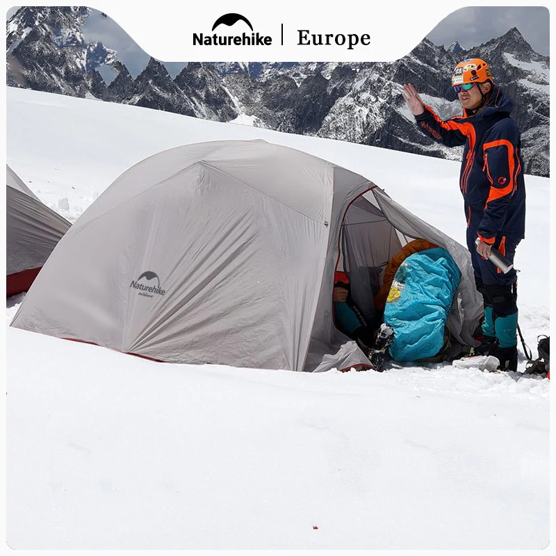 Naturehike Outdoor Tent 3 Person 210T/20D Silicone Fabric Double-layer Camping Tent Ultralight Family Aluminum Pole
