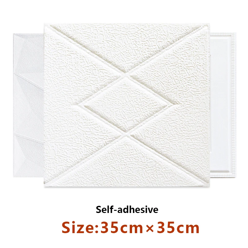 

12pcs Self Adhesive Panel Decorative 3D Wallpaper Foam Waterproof 3D Wall Sticker Kitchen Bathroom Bedroom Decorative Wallpaper