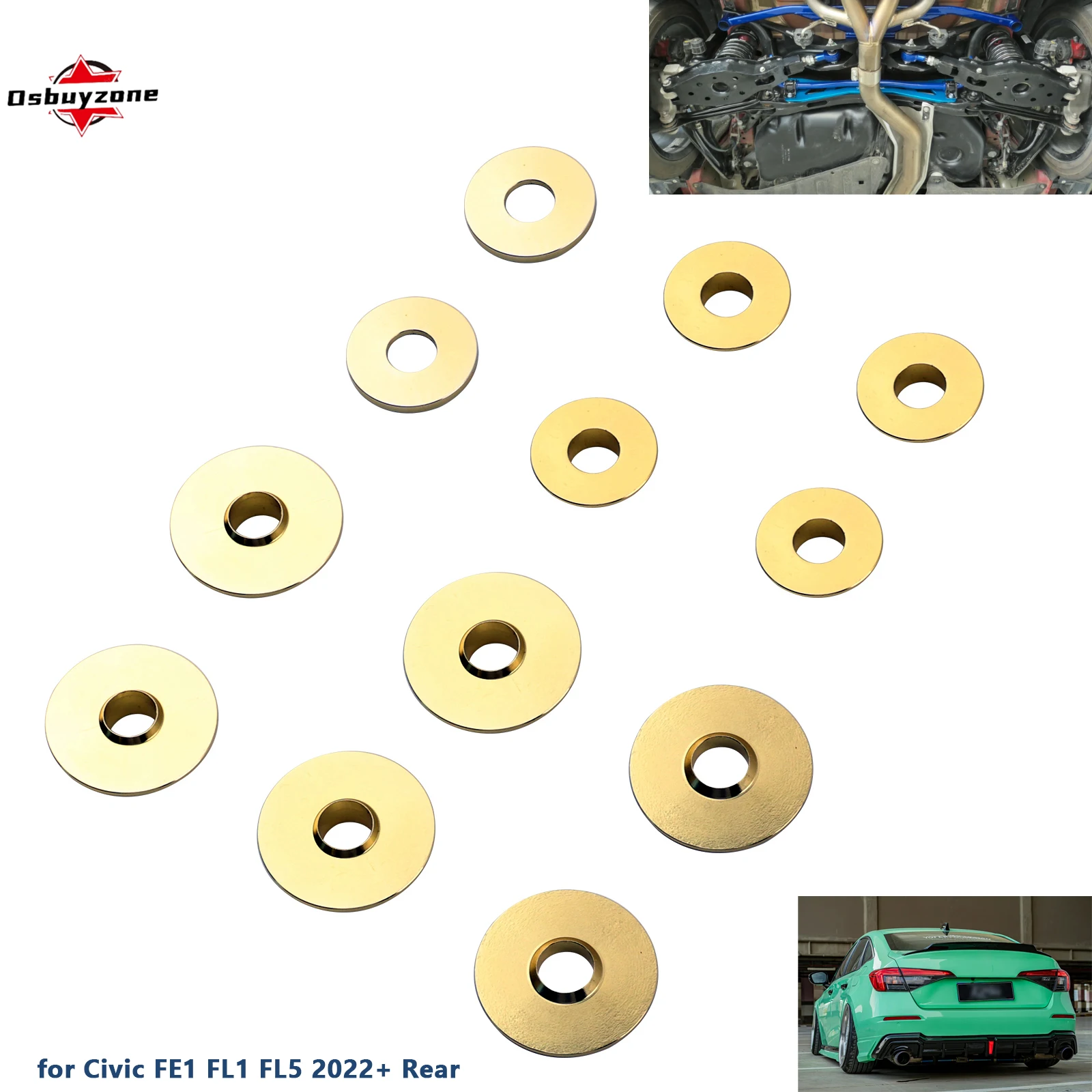 혼다 시빅 FE1 / FL1 FL5 타입 리어용 PW-SUBFRAME-COLLAR-FE-REAR 레이싱 서브프레임 리지드 칼라