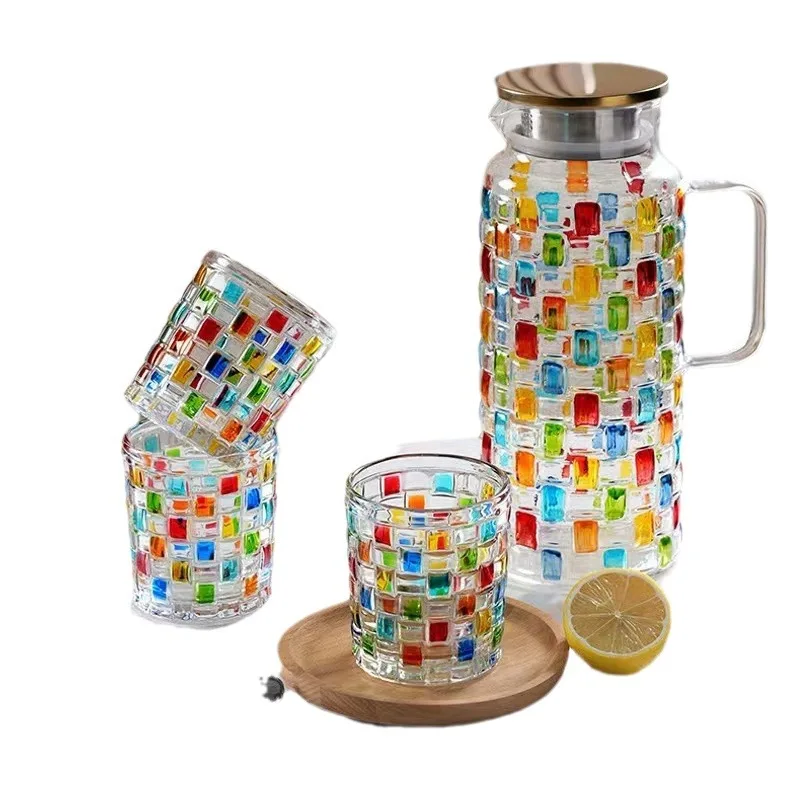 Cold kettle glass, high temperature resistance, high value packaging, cool white boiled water, large capacity tea bottle