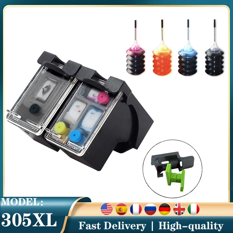 305XL Refill Ink Cartridge Compatible for HP 305 XL Hp305 for HP Deskjet  Series 2700 Envy Series 4200 6020 6030 6400 6430