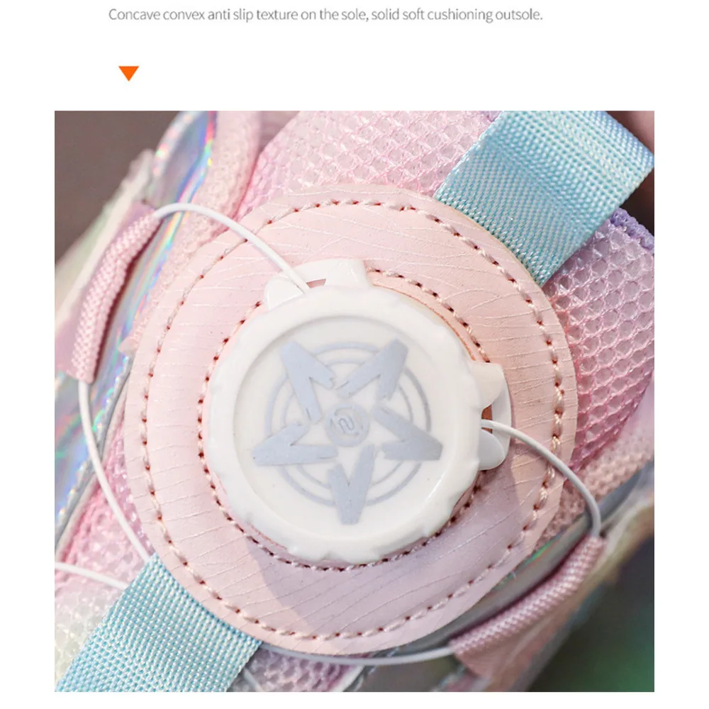 Leuchtendes Gehen für Mädchen mit hohem ästhetischem Wert, Mesh-Sportschuhe für Mittelschulkinder, Schüler-Doppelrolle_voghion.com