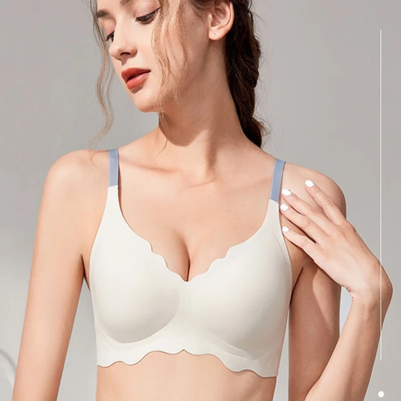 

High-quality Seamless Underwear Women's Push-up Small Chest Thin Section Without Rims To Close The Pair Of Breasts Sports Bra