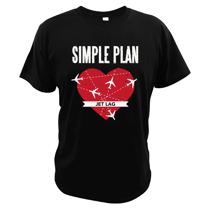 

Cool Simple Plan Jet Lag T Shirt Canadian Rock Band T Shirt Short Sleeved EU Size 101% Cotton Soft Cool Camisetas