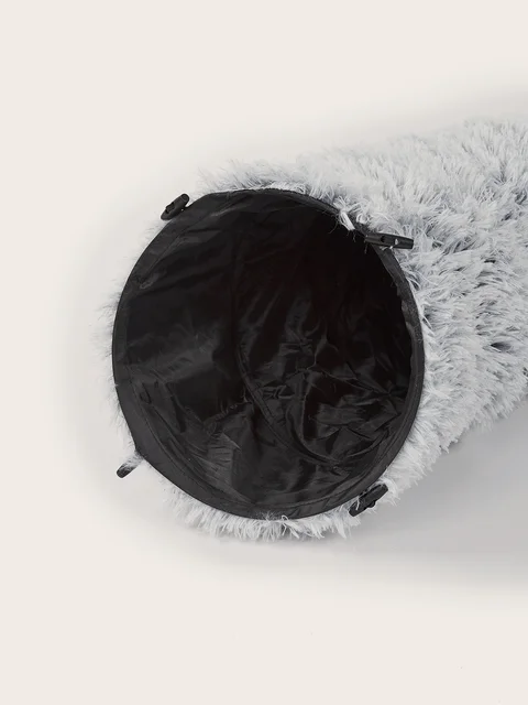 Winter Plush Cat Bed with Tunnel for Indoor Cats, Multifunctional Cat Tunnel Bed with Peephole, Fluffy Donut Cat Bed with Tunnel 3