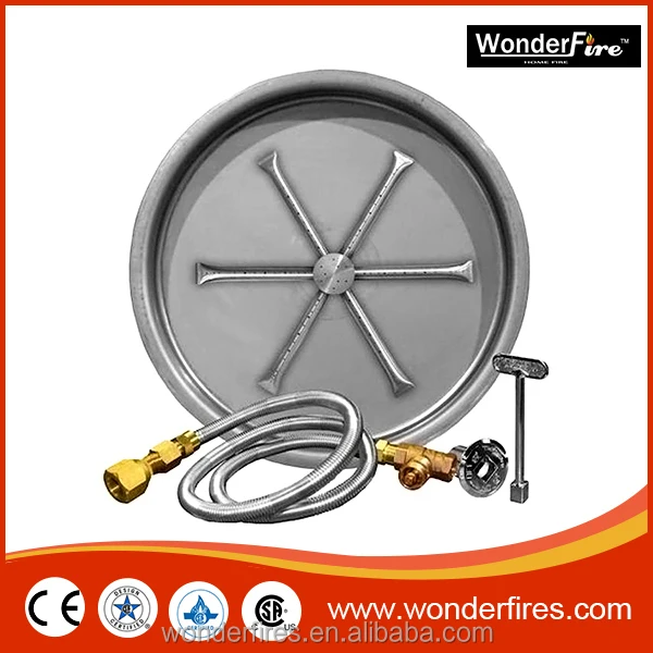 Gas Fire Pit Table Marble Top Round Outdoor Propane Fireplace Patio Furniture