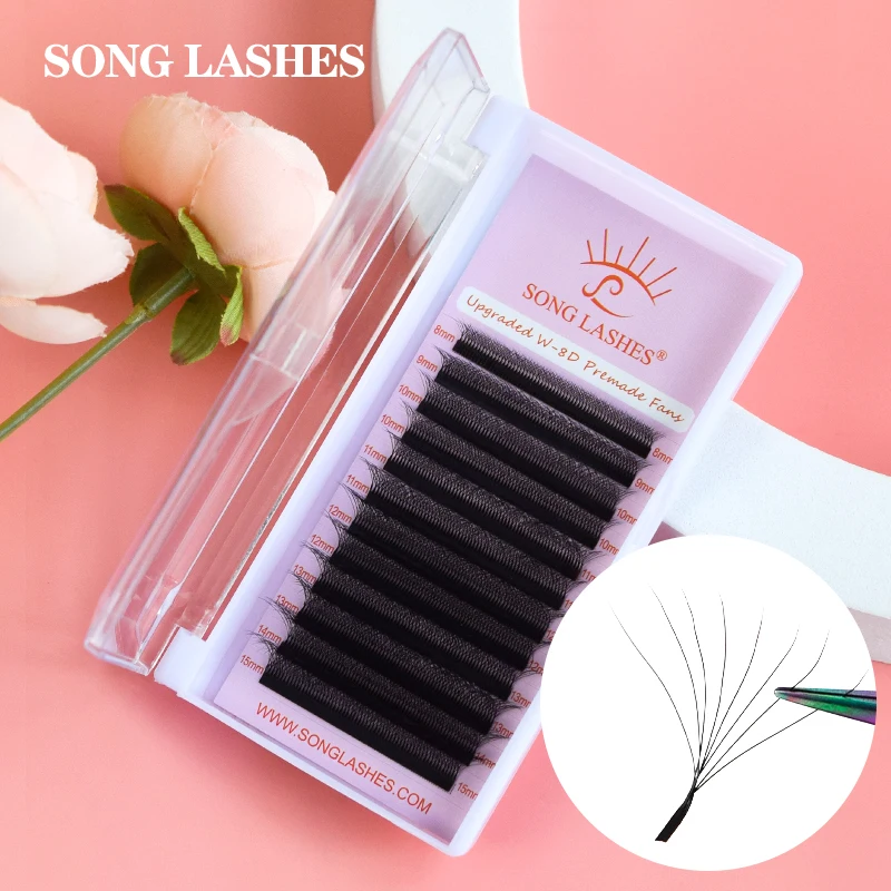 

Songlashes Automatic Flowering 8D W Shape Bloom Premade Fans Eyelash Extensions Natural Soft Professional Lashes