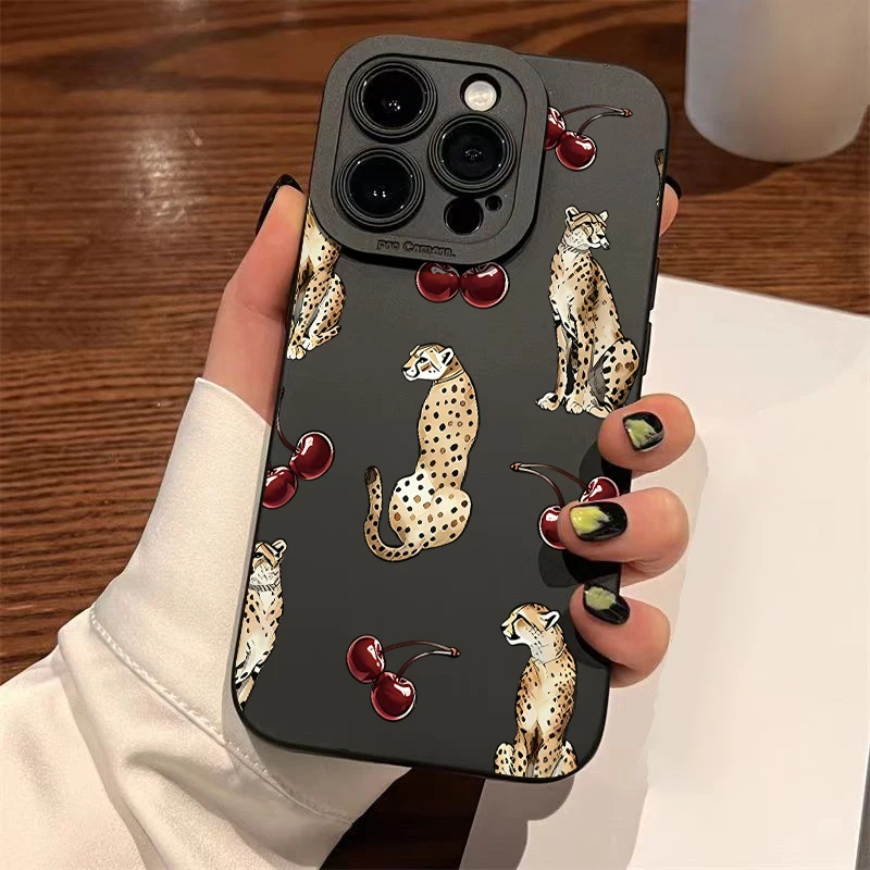 Chic Leopard Cherry Design Phone Case