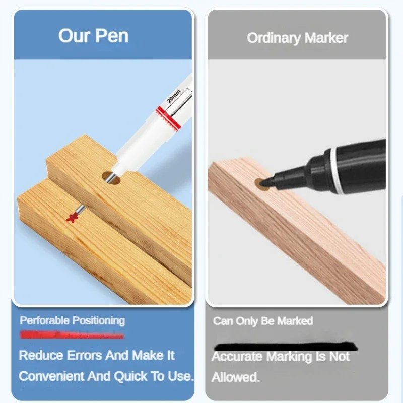 Marker Pens Permanent Markers Markers Pen Long Nib Markers Art Markers 20mm Deep Hole Long Nib Multi-Purpose Tip Markers Metal Perforating Pen Woodworking Decoration 1/5 PCS