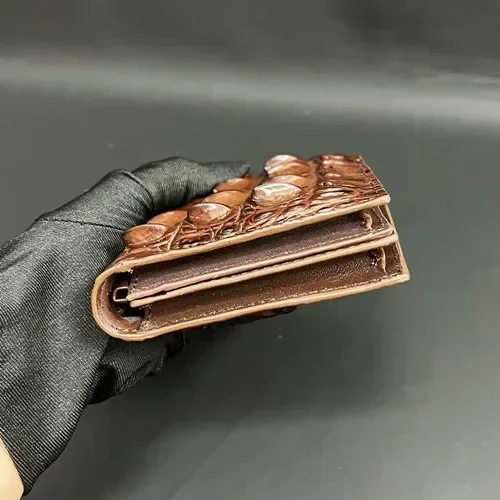 New Fashion Business Men's Alligator Wallets Crocodile Genuine Leather Short Organizer Wallet Boy Brand Luxury Card Holder Purse 5