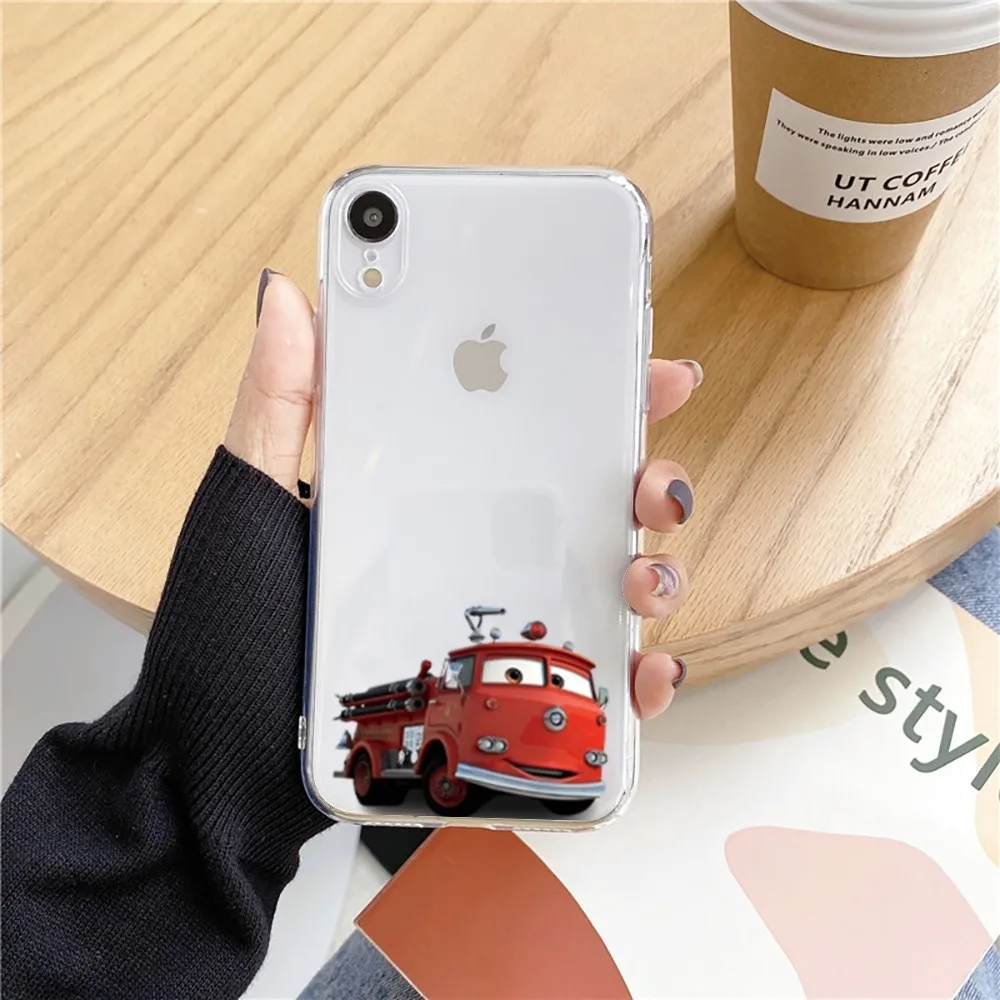 Funda de teléfono Cars L-Lightning m-mcQueen para Iphone 15 11 13 14 Pro Max 7 8 Plus X Xr Xs Max Se2020 12mini cubierta transparente