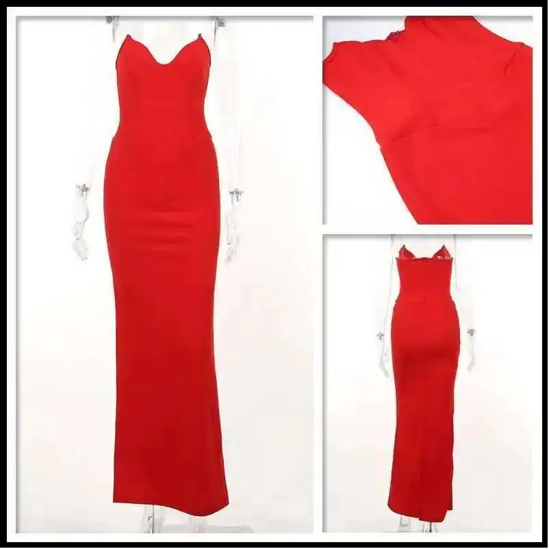 Townlike Slim Bodycon Elegant Mermaid Dress Women Strapless 2024 Spring Summer Nightclub Sexy Party Dress Long Maxi Dresses 6