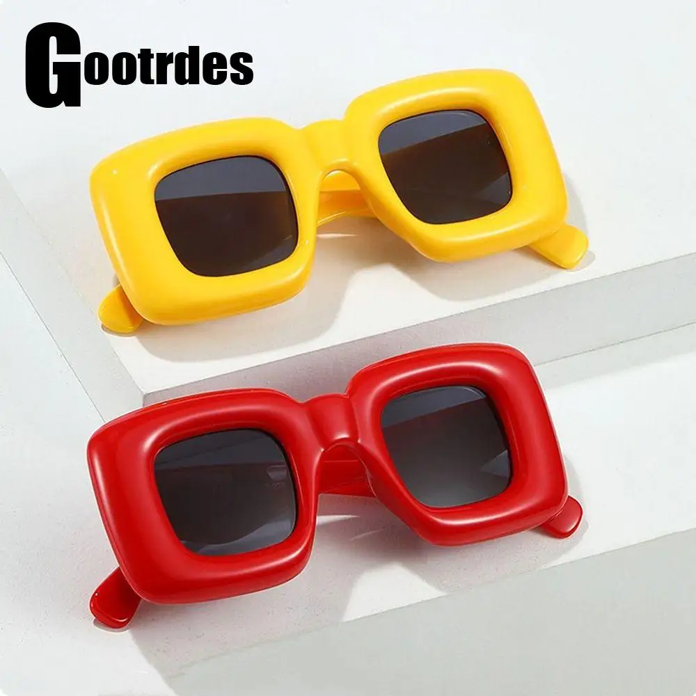 

Funny Candy Color Sunglasses for Women Fashion Red Yellow Shades Unique Retro Y2K Square Sun Glasses Summer UV400 Eyewear