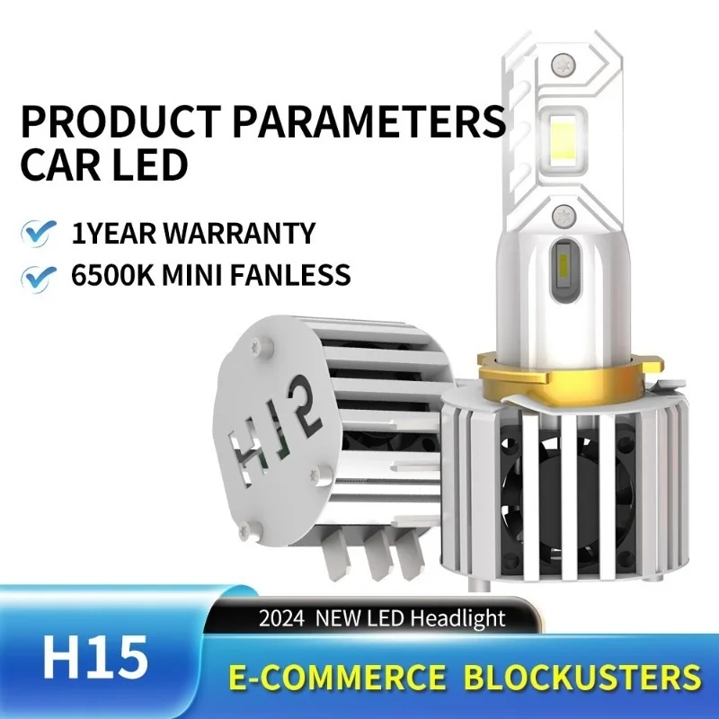 2ШТ Высокая яркость H15 СВЕТОДИОДНЫЕ автомобильные фары Hi/Lo Луч Объектив проектора СВЕТОДИОДНЫЕ лампы Мини-размера Дизайн Автомобильных фар Лампы противотуманных фар