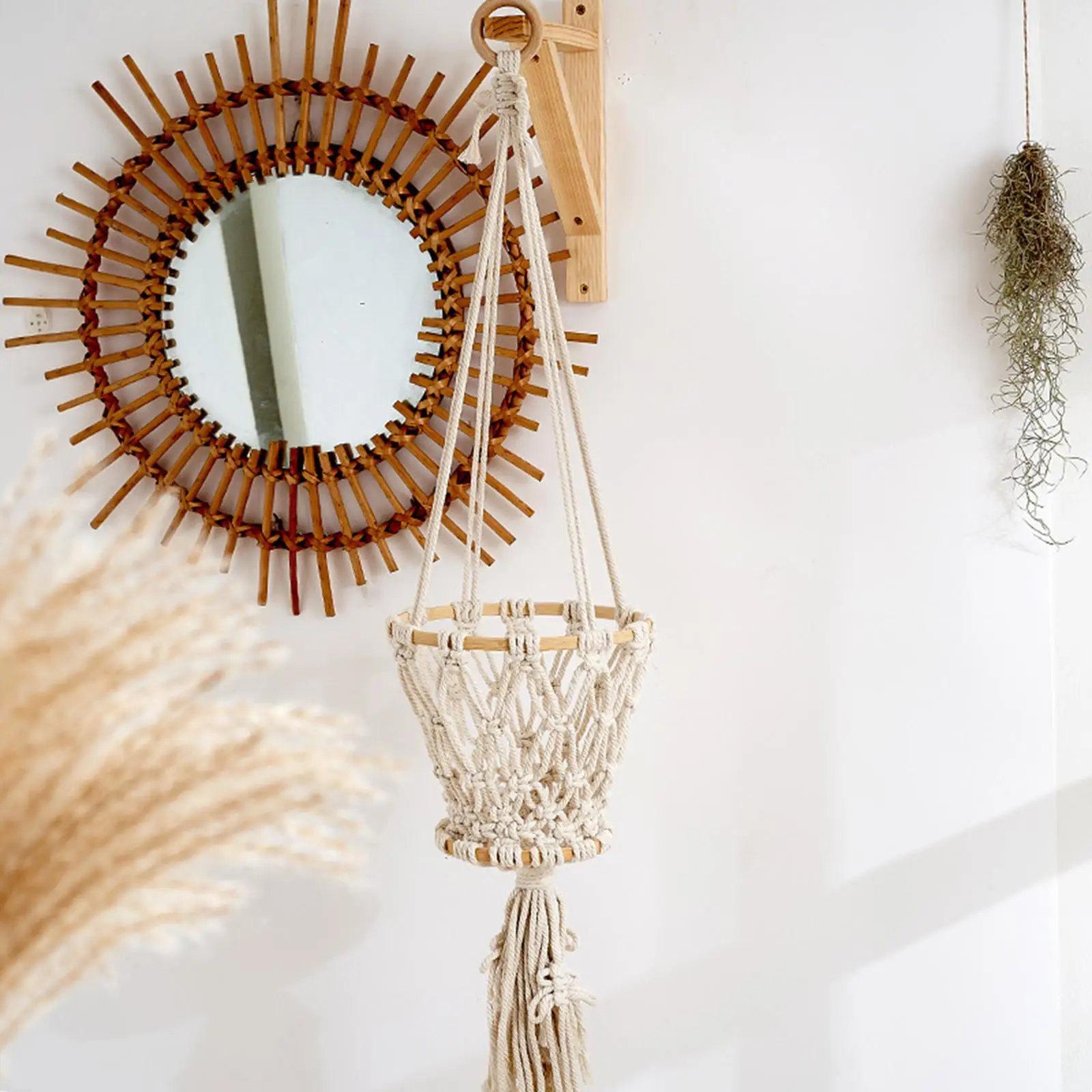Hanging Basket Boho Handmade Bohemian Hangers for Room Decoration