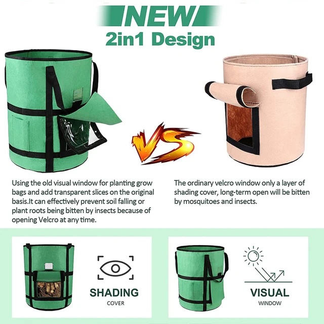 Megvastagodott, Nem Szőtt Burgonya Növekedési Gag Farm Zöldség Ültetési Táska Kiváló Minőségű Kerti Szerszámok Park Accesorries Virágcserepek - Image 4