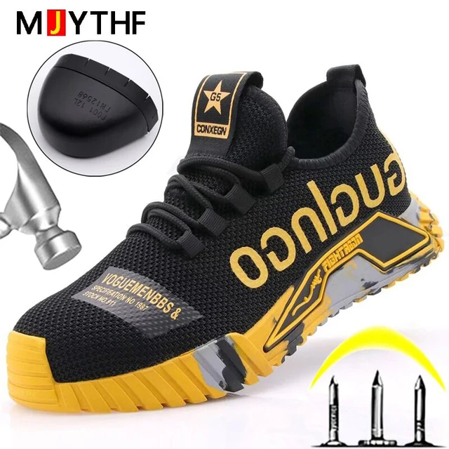 Fashion Sports Shoes Work Boots Puncture-Proof Safety Shoes Men Steel Toe Shoes Security Protective Shoes Indestructible 1