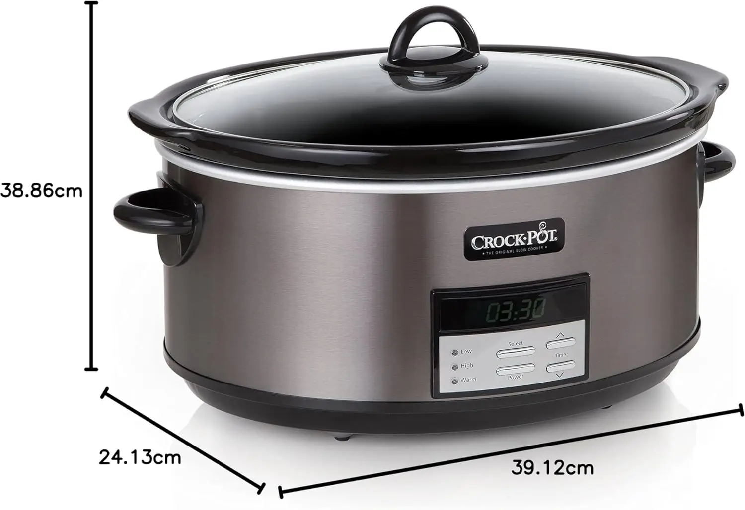 Large 8-Quart Programmable Slow Cooker with Auto Warm Setting, Black Stainless Steel, Includes Cookbook (Pack of 1) 6
