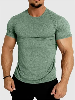 2025 Nuova maglietta sportiva attillata asciugatura rapida abbigliamento sportivo fitness top a manica corta corsa allenamento estate jogging palestra T-shirt da uomo