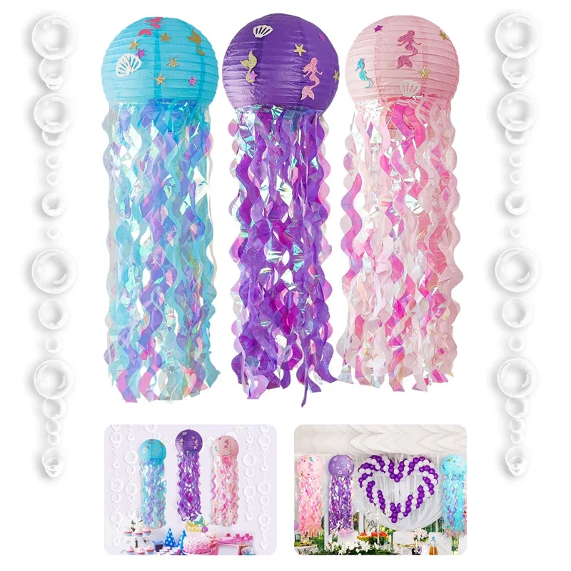 Party Decorations Mermaid Party Decorations Litte Mermaid Jellyfish Paper Lantern Under the Sea Party Decor Girl Babyshower Birthday Decor