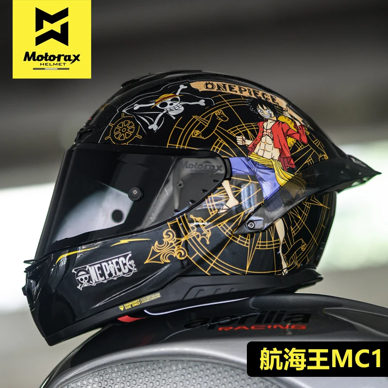 Casco de motocicleta original de One Piece, cascos integrales de carreras, cascos deportivos para motocicletas todoterreno, modelo de anime, periféricos de regalo