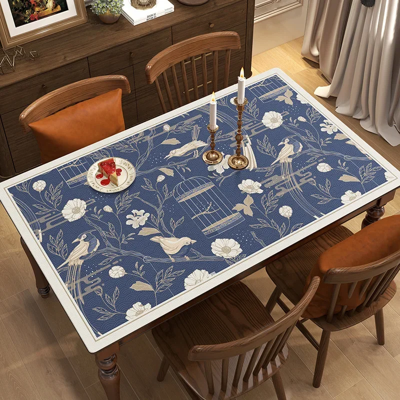 

American Retro Leather Table Mat Waterproof Oil Free Disposable Tablecloth Dining Table Cushion