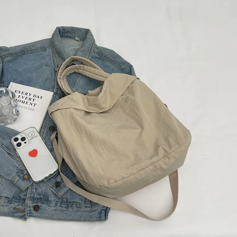 New Korean Women's Shoulder Bags Fashion Lightweight Crossbody Bag Large Capacity Nylon Shopping Handbag