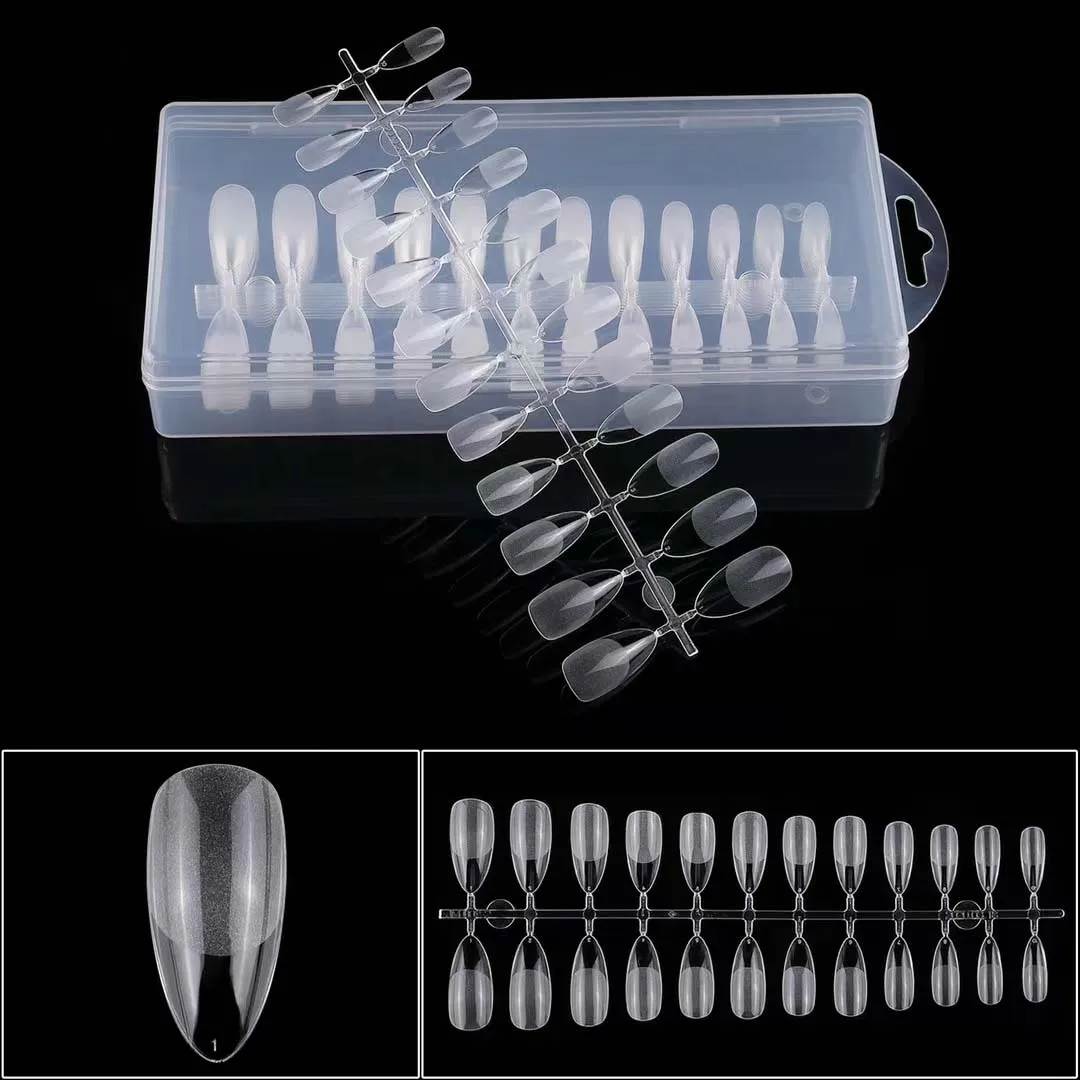 

240Pcs Box Nail Tips Extension False Nails Systerm Soft Gel Tips Press On Nails Short Almond Capsule Fake Nails