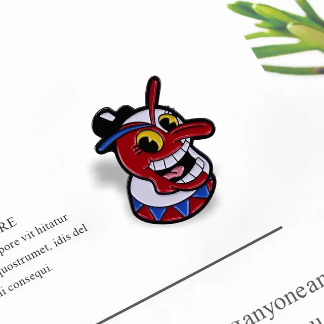 Cartoon Cuphead-Beppi The Clown Mermaid Enamel Brooch Pin Jacket Lapel  Metal Pins Brooches Badges Exquisite