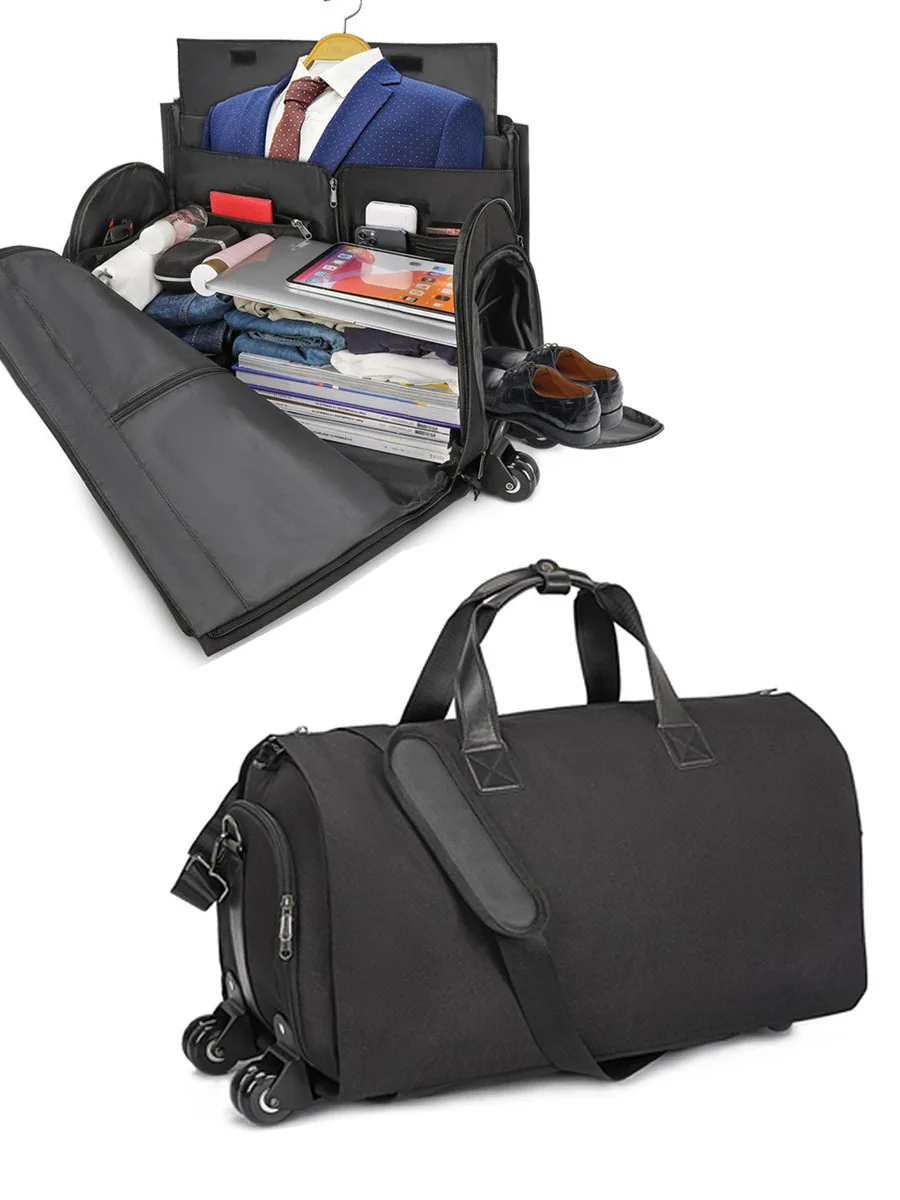 Borsa Per Abiti Pieghevole, Borsa Da Viaggio Per Indumenti Con Ruote Trolley Da Lavoro Multifunzionale Impermeabile Di Grande Capacità, Weekend Di Lus