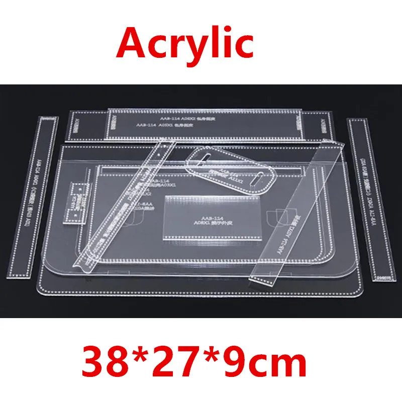 1Set Acrylic Template Sewing Stencils Pattern For DIY Handmade Single Shoulder Bag Leather Craft Sewing Pattern
