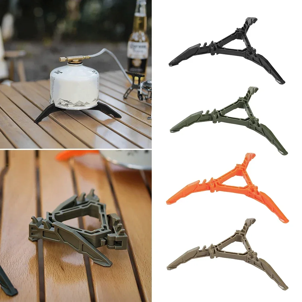 Nylon Gas Canister Stand Foldable Outdoor Gas Tank Bracket Camping Stove Bottle Stand Universal Tripod Folding Canister Stand Image 4