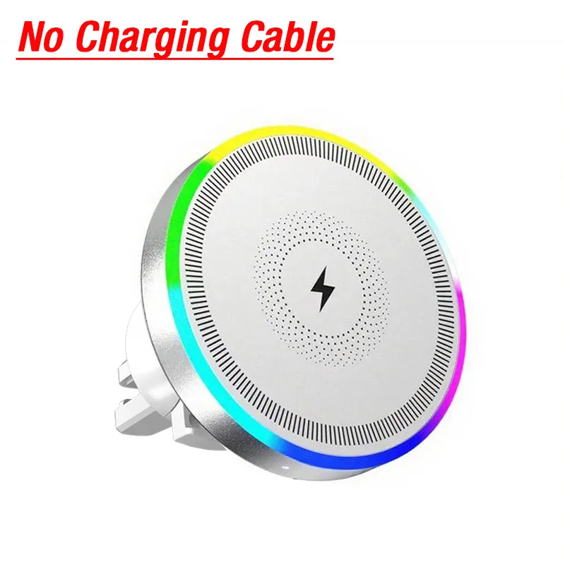 Magnetic Wireless Car Charger with RGB Lighting and Air Vent Mount