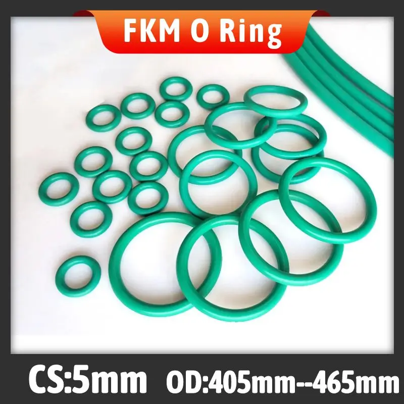 

Fluorine rubber FKM O-ring CS 5mm / OD 405/410/415/420/425/430/435/440/445/450/455/460/465mm