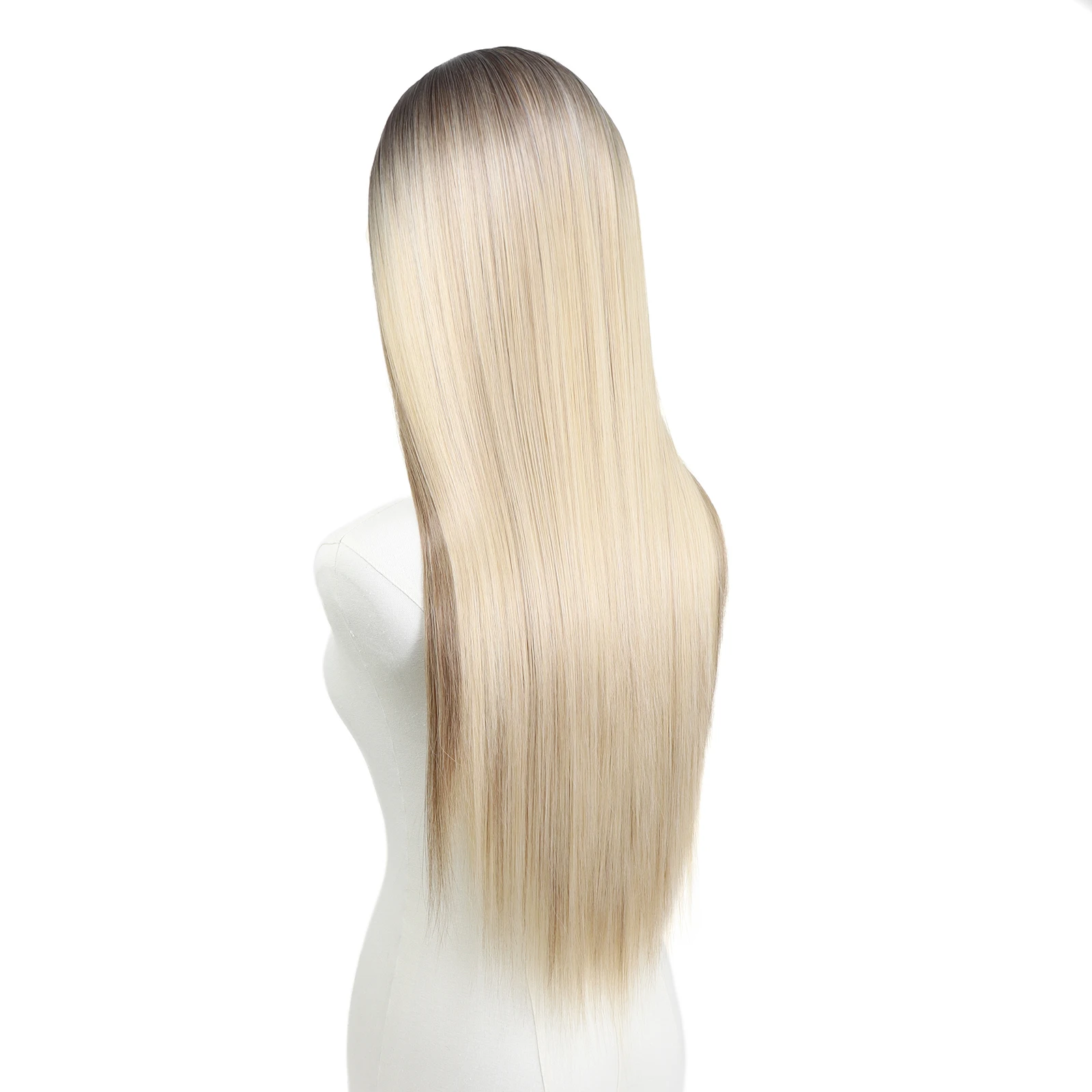 Highlight Blonde 13x4 Lace Front Wigs Straight Dark Roots Ash Blonde Pre Plukced Wig 30Inch Heat Resistant Colored Wig for Women human hair wig
