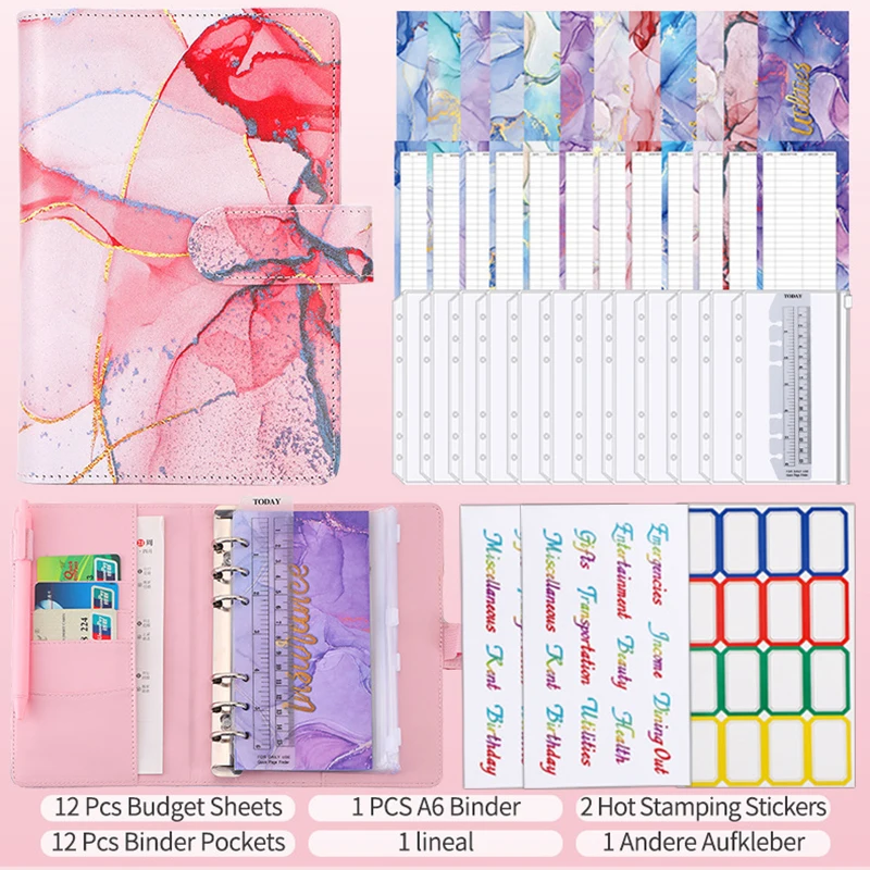 Para Tasarrufu Dosyası A6 Bütçe Planlayıcısı Nakit Fermuarlı Zarflar Bütçeleme için Nakit Zarfları Finans Yönetimi için Bütçe Dosyası