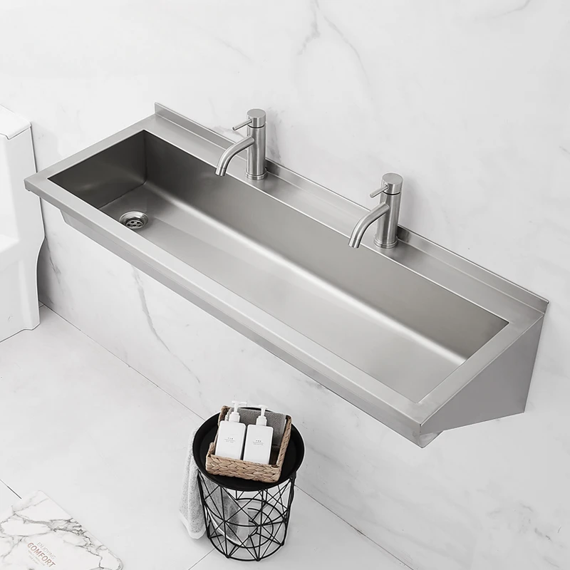 304 stainless steel sink wall-mounted extended sink for kindergarten vegetable sink and school cafeteria for commercial use