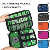 Outdoor Travel Kit Waterproof Nylon Cable Holder Bag Electronic Accessories USB Drive Storage Case Camping Hiking Organizer Bag