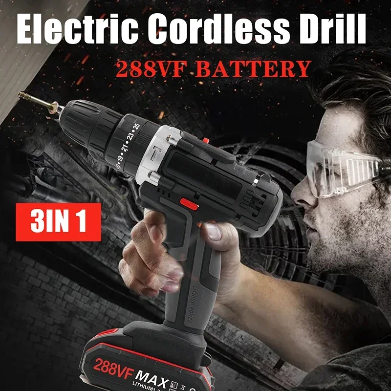 Electric Cordless Drill Set, Mini Screwdriver, Wireless Power