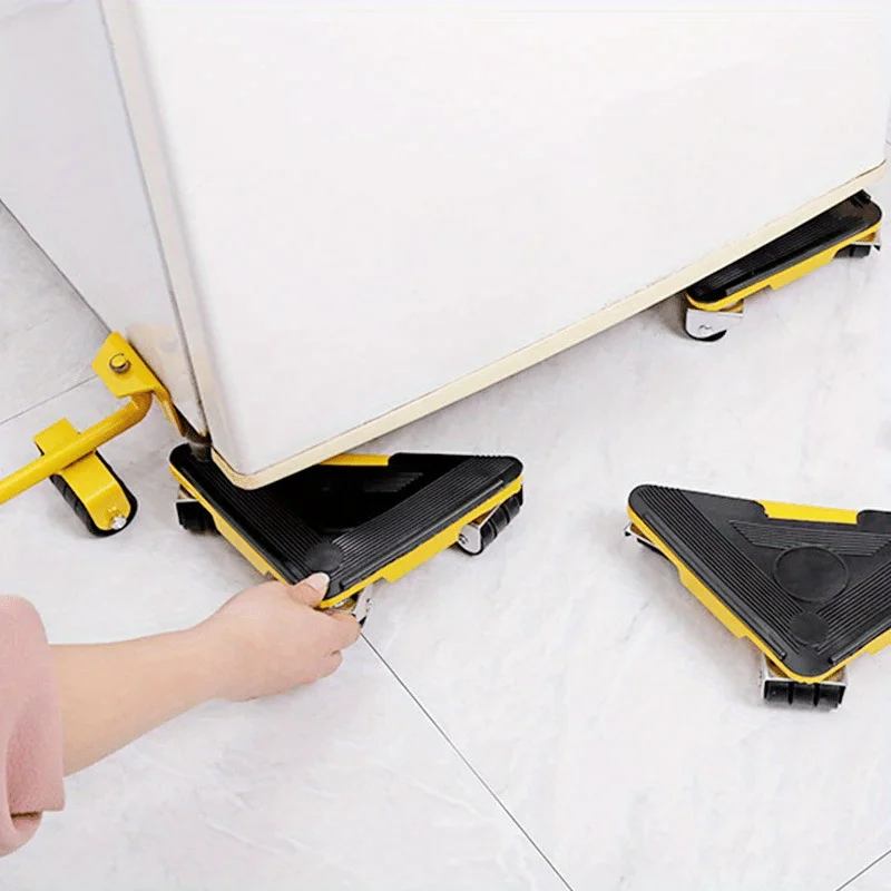5pcs/set Heavy Duty Furniture Lifter Transport Tools Set 4 Move Roller 1 Wheel Bar Lifting Moving Furniture Helper 3