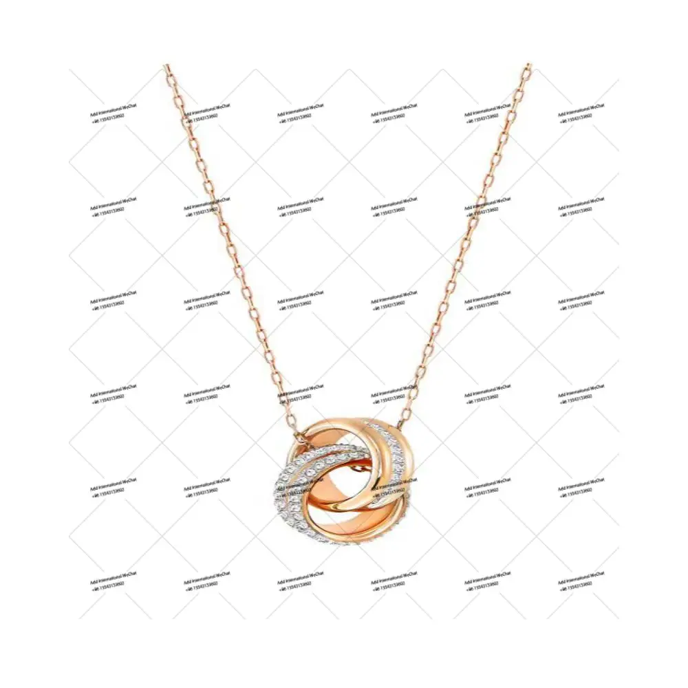 SHL original new elements, crystal dynamic collarbone necklace, double ring inlaid multi-color chain, high-quality birthday gift